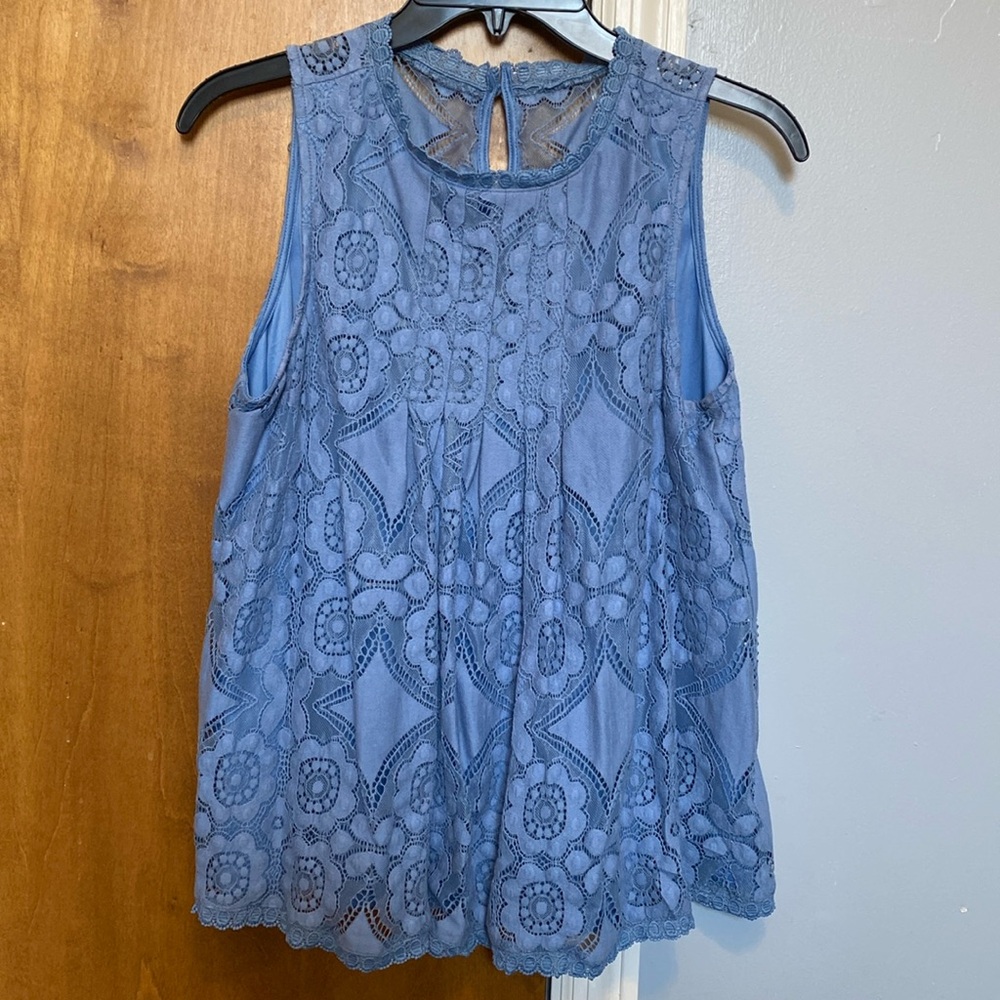 Blue lace top